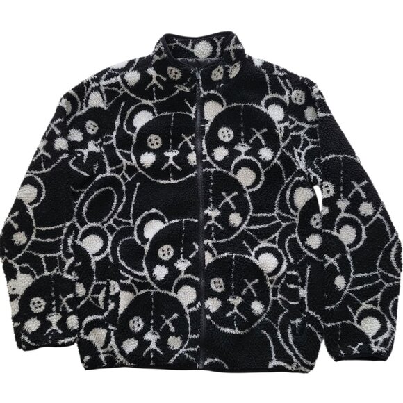 Reason Teddy Bear Sherpa Full Zip Jacket Mens Oversized Y2K Streetwear Medium - Picture 1 of 11